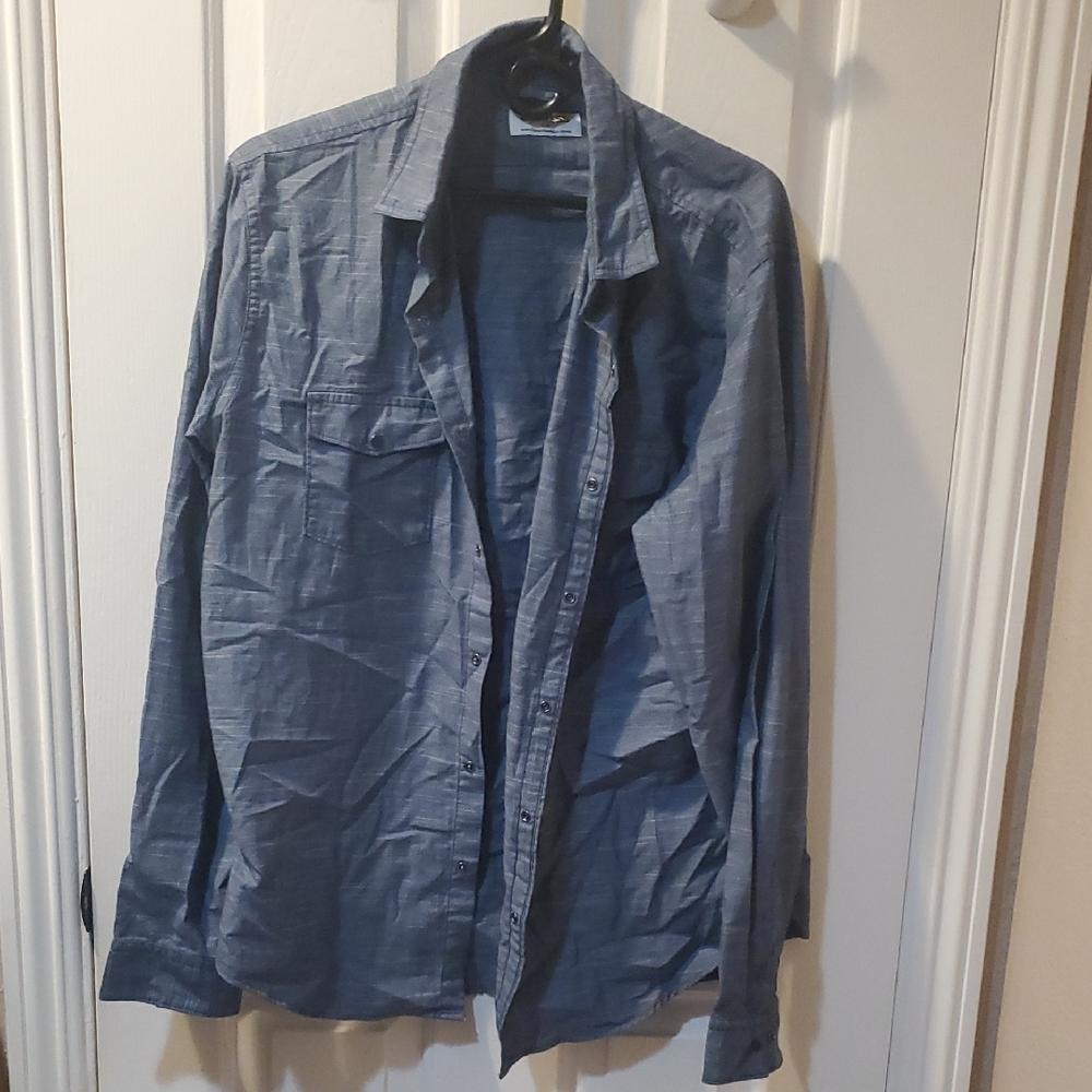 Express Men's Slate Blue Shirt Jacket